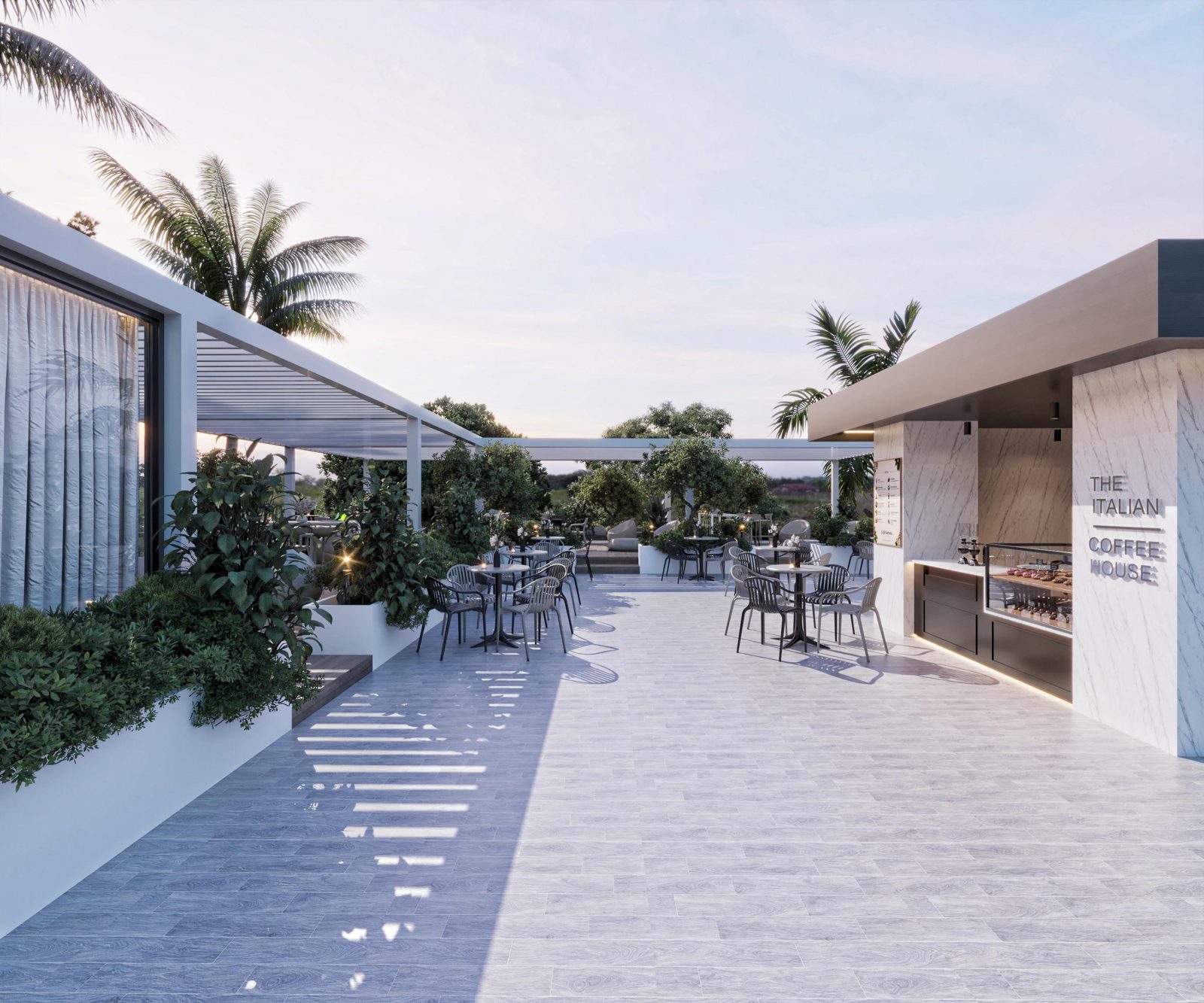 The rooftop terrace